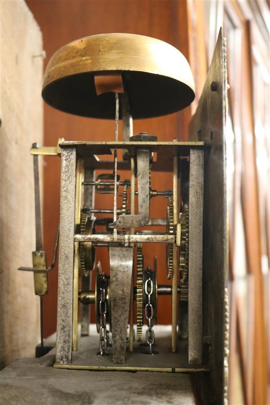 P. Boner, Redlynch. An 18th century 30 hour oak longcase clock with engraved dial, c.1770, Height 189.5cm